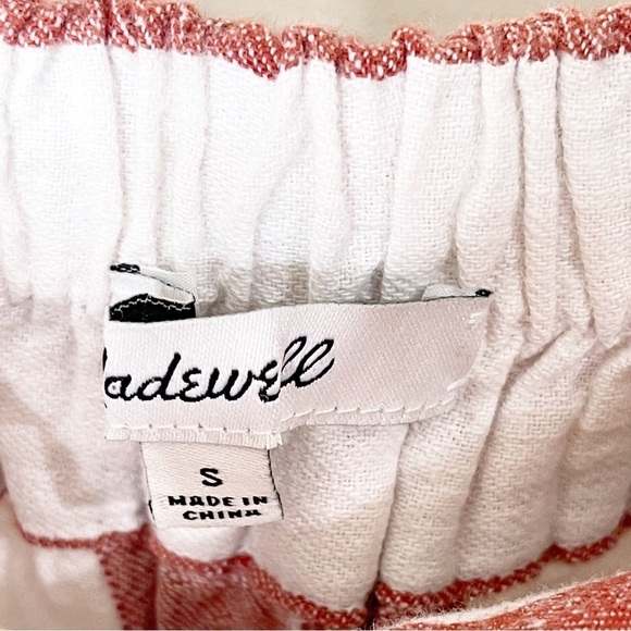 Madewell Linen Huston Pull-On Crop Pants in Bold Stripe Size Small - Picture 4 of 7